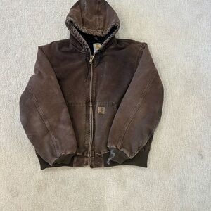 Carhartt Brown Hooded Puffer Coat